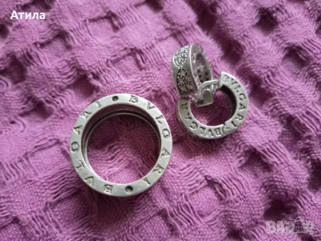 сребърни обеци bvlgari, снимка 3 - Колиета, медальони, синджири - 48233234