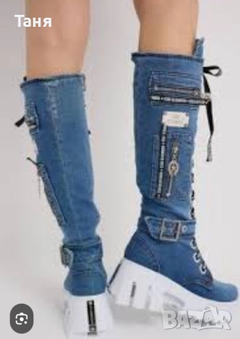 Star Blue Moon уникални дънкови ботуши, снимка 2 - Дамски ботуши - 51683316