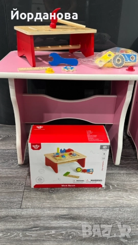 Детска играчка Tooky toy Дървена работилница инструменти, снимка 3 - Образователни игри - 51889640