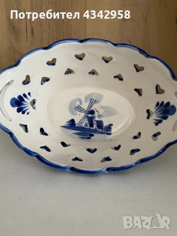 Vintage Delft . Holland. Порцеланова кошница.