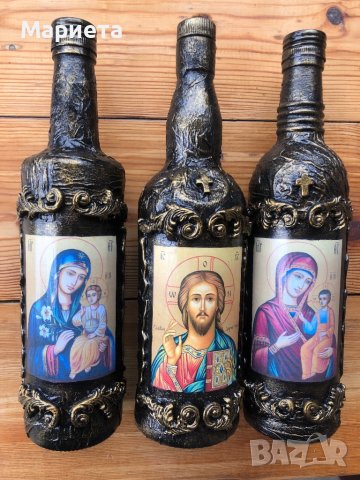 Бутилки декорирани, снимка 2 - Ръчно изработени сувенири - 33848909