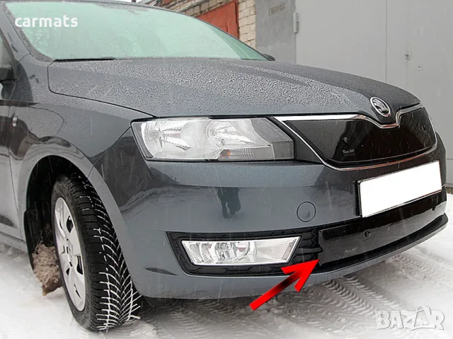 Зимен дефлектор (протектор) за решетка HЕКО за Skoda Rapid (2012+) - down - Liftback