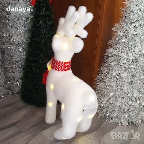 2508 Светещ коледен елен коледна украса, 24 Led, 43x23cm, снимка 4 - Декорация за дома - 34537130