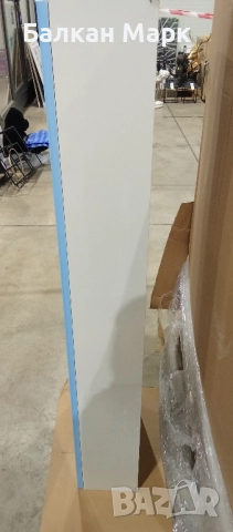 Шкаф за баня – бял гланц, 140×35×20 см – вакуумно ламиниран, със забележки, снимка 7 - Шкафове - 52564441