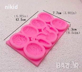 Великденско яйце Яйца заек глава морков различни силиконов молд Великденски форма фондан шоколад , снимка 2 - Форми - 41587686