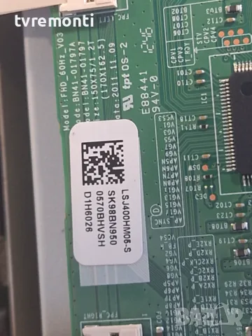 T con Board BN41-01797A for 40inc DISPLAY LTJ400HM08-V for Samsung UE40EH5300, снимка 2 - Части и Платки - 47319107