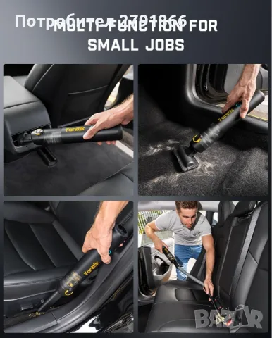 Fanttik Slim V8 APEX Безжична прахосмукачка за кола и въздушна помпа, 4-в-1, 19000pa, нова, снимка 3 - Прахосмукачки - 56244855