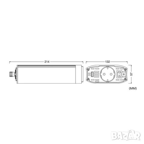 Монофазен токов инвертор Osram POWERinvert 500 12V DC към 230V AC, 500W, 2.1A USB, с един контакт, снимка 3 - Аксесоари и консумативи - 51060879