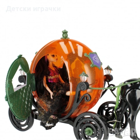 Карета каляска с кон и кукла Принцеса на мрака, с музика и светлини , снимка 6 - Кукли - 53040046