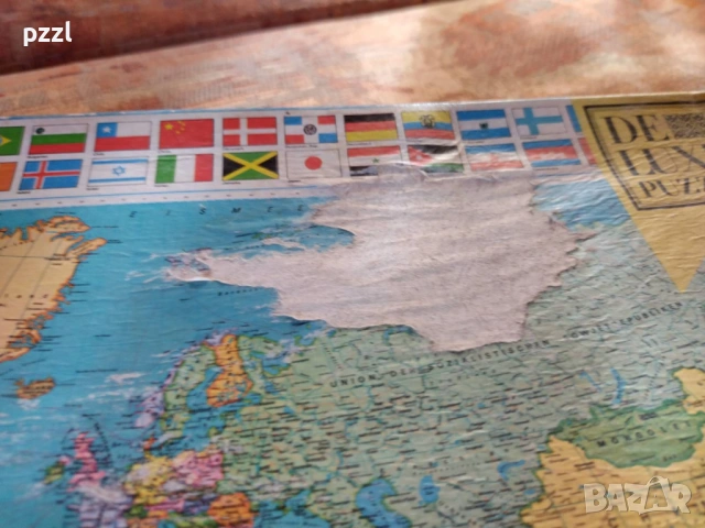 Пъзел "World Map” Ravensburger 1971г. 1500 части, снимка 5 - Пъзели - 53698712