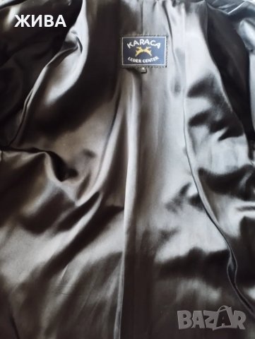 ЕСТЕСТВЕНА КОЖА дамско черно дълго сако, снимка 5 - Сака - 47332354