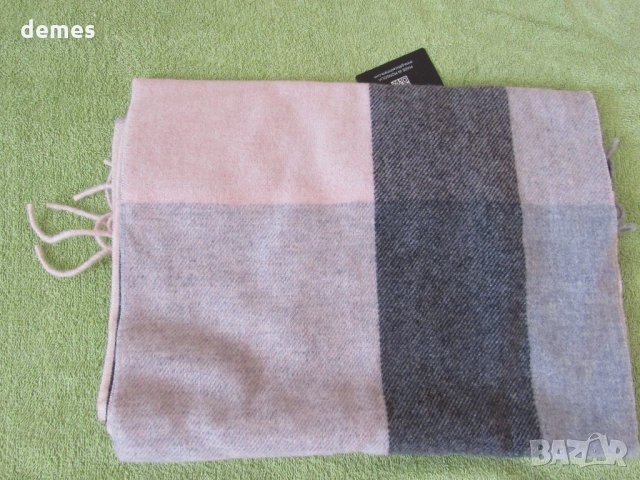  Нов кашмирен шал GOBI-розово, сиво и черно, Монголия, снимка 3 - Шалове - 34028017
