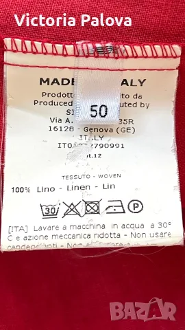 Премиум ленена рокля ROSSO35 Genova с джобове - Италиански лен - Размер IT 50 (БГ 52), снимка 8 - Рокли - 56185692