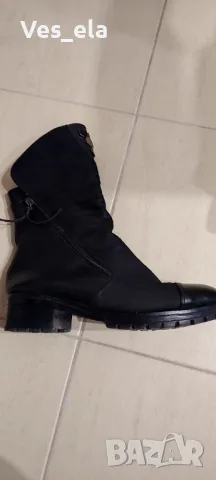 черни кожени ботуши с железни орнаменти , снимка 3 - Дамски ботуши - 48162068