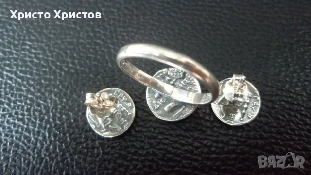 Сребърен гръцки комплект в изящен античен стил, снимка 2 - Бижутерийни комплекти - 56133268