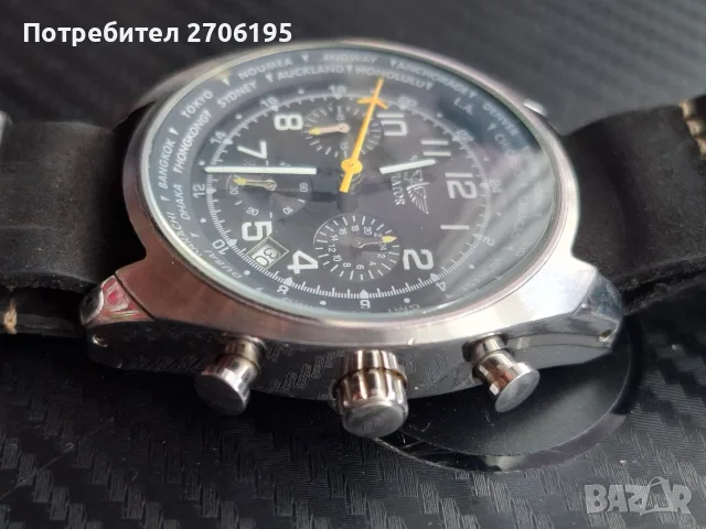 Мъжки часовник Aviator World Time Chronograph, снимка 7 - Мъжки - 56068447