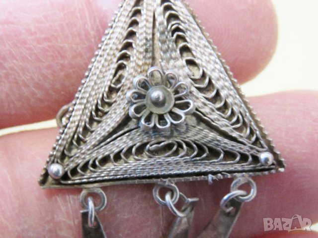 Старинна сребърна муска, медальон, брошка, накит, амулет сребро, снимка 2 - Антикварни и старинни предмети - 40692936