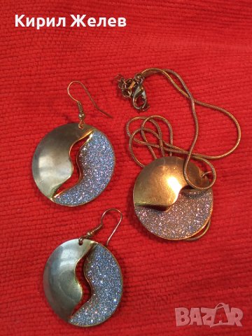 ПОЗЛАТЕНИ ФЕШЪН АРТ КОЛИЕ с ОБЕЦИ от БЛАГОРОДНА НЕРЪЖДАЕМА СТОМАНА 21542, снимка 3 - Бижутерийни комплекти - 37744131