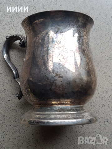 Посребрена халба чаша, снимка 2 - Антикварни и старинни предмети - 52876422