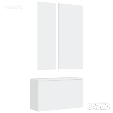 vidaXL 3-в-1 портманто, бял, инженерно дърво, снимка 6 - Портманта - 56147092