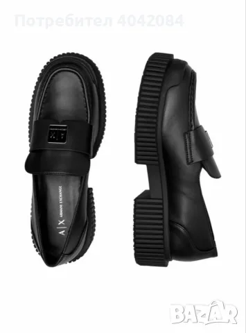 Кожени лоуфъри/мокасини с платформа Armani Exchange 