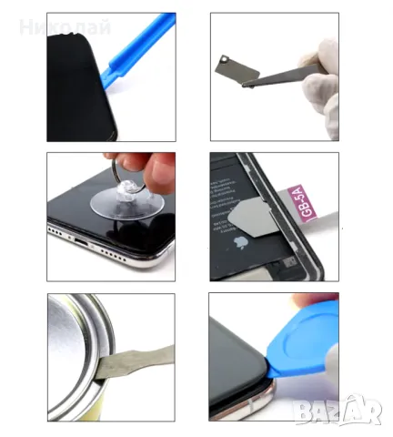 Комплект 22 броя инструменти за отваряне и ремонт на телефони таблети машинки техника ремонт телефон, снимка 2 - Други инструменти - 48335497