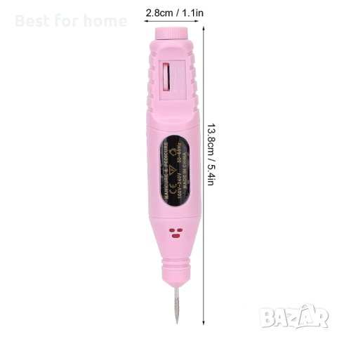 Електрическа бормашина за маникюр и педикюр,цвят -Циклама, Комплект с 6 диамантени свредла за нокти, снимка 6 - Електрически пили за пети - 41731537