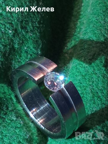 ПРЪСТЕН БЛАГОРОДНА НЕРЪЖДАЕМА СТОМАНА със СКЪПОЦЕНЕН ЦИРКОН АРТ ХАЛКА 20625, снимка 16 - Пръстени - 32318572
