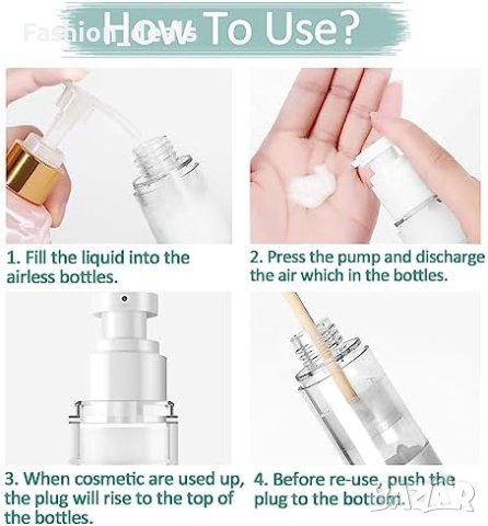 Нови 4 броя прозрачни контейнери бутилки 100мл с помпа за лосион крем шампоан Пътуване , снимка 8 - Други стоки за дома - 42024043