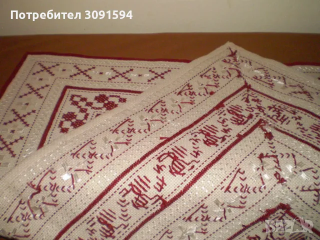 Памучна покривка ръчна бродерия с копринени и памучни конци, снимка 7 - Покривки за маси - 49448864