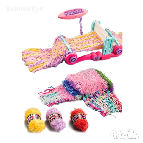 ✨Комплект тъкачен стан, прежда, мъниста и конци