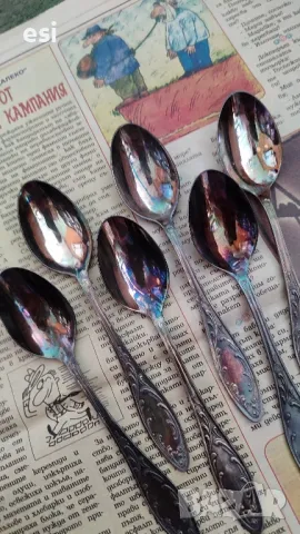 Масивни посребрени чаени лъжици МНЦ
Руски от едно време 
, снимка 7 - Други ценни предмети - 49900989