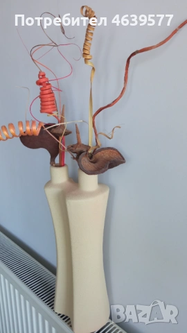 Висока, двойна, керамична ваза, снимка 2 - Вази - 53096795