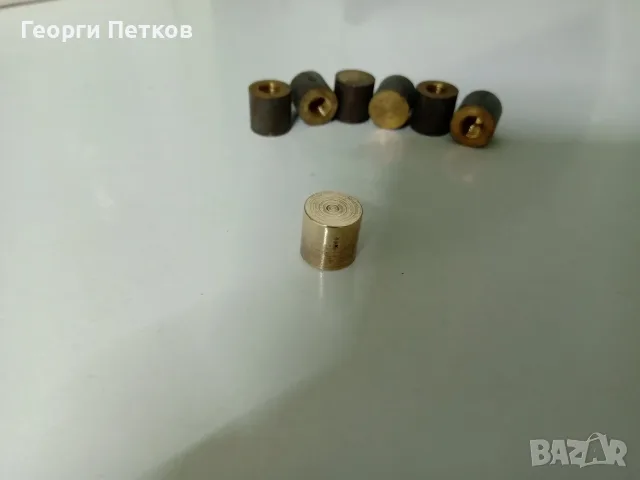 Декоративно месингово "цилиндърче" ф10х10 мм. , снимка 4 - Декорация за дома - 56334138