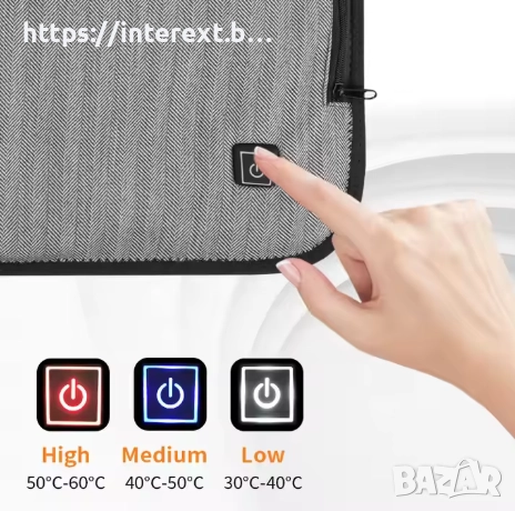 Отопляема възглавница за седалка с USB захранване – работи с пауърбанк, снимка 3 - Други стоки за дома - 52538997