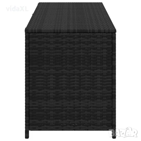 vidaXL Градински сандък за съхранение, черен, 150x50x60 см, полиратан, снимка 3 - Ракли - 56147504