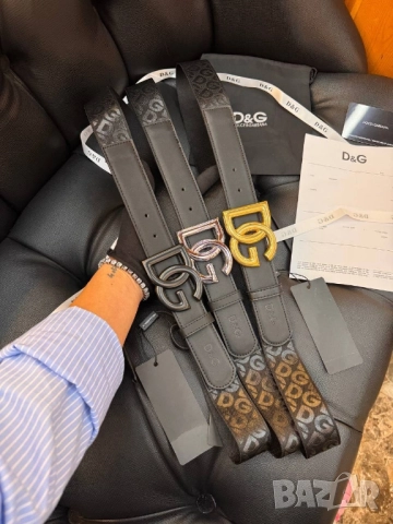 колан от естествена кожа, кутия, сертификат и торба dolce gabbana 