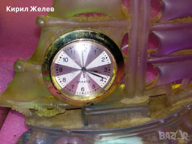 КРАСИВ ФИГУРАЛЕН НАСТОЛЕН КВАРЦОВ ЧАСОВНИК ВЕТРОХОД ПЛАТНОХОД КОРАБ За КОЛЕКЦИЯ ДЕКОР 42889, снимка 12 - Декорация за дома - 44314063
