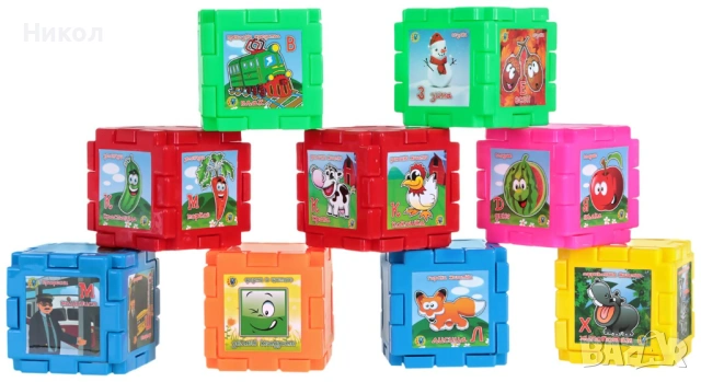 Детски образователен конструктор - ЗИМ кубчета с картинки