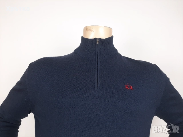 La Martina - Оригинален мъжки пуловер с цип размер M, снимка 6 - Пуловери - 53570344