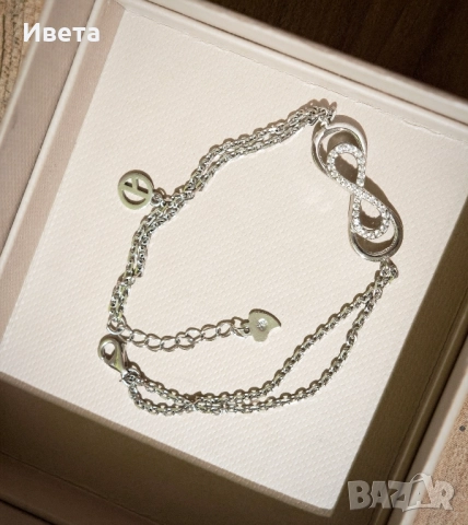 Сребърна гривна с безкрайност и проба 925