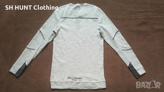 HELLY HANSEN 75106 Grey Lifa Base Layer 57% Merino Wool размер S работна термо блуза W4-550, снимка 3 - Блузи - 52025502