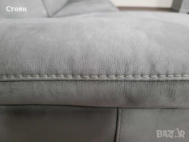 Сив ъглов диван от плат с функция сън и ракла и подвижни облегалки, снимка 10 - Дивани и мека мебел - 44606187