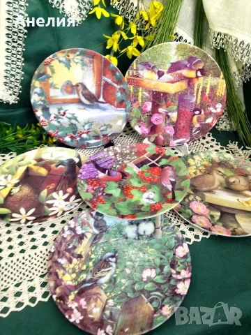 Чинии за стена Coalport England Градински посетители