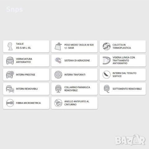 Каска за мотор CGM с дълга козирка L - 58 см, снимка 4 - Аксесоари и консумативи - 41123067
