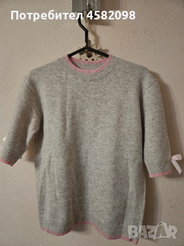 Дамски пуловер с къс ръкав, снимка 2 - Блузи с дълъг ръкав и пуловери - 52665369