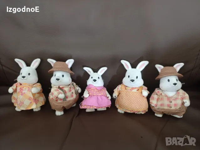 Lil Woodzeez Bunny Figures Фигурки семейство зайчета с дрешки, снимка 1