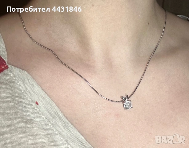 Стоманено колие с камъче