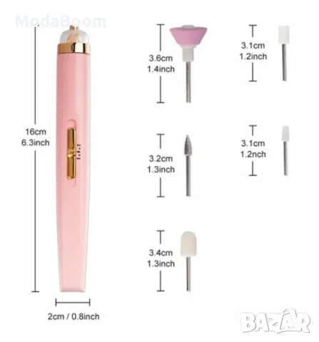 Професионална електрическа пила за нокти 5в1 – За перфектен маникюр и педикюр у дома, снимка 2 - Продукти за маникюр - 48523188