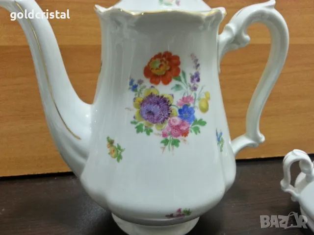 Стар порцелан Чехословакия чайник захарница , снимка 4 - Антикварни и старинни предмети - 49882964